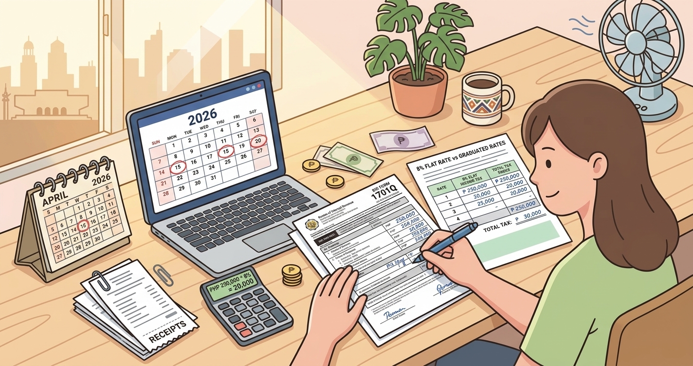 フィリピンのフリーランス税務ガイド2026:BIR登録・申告期限・8%定率の解説
